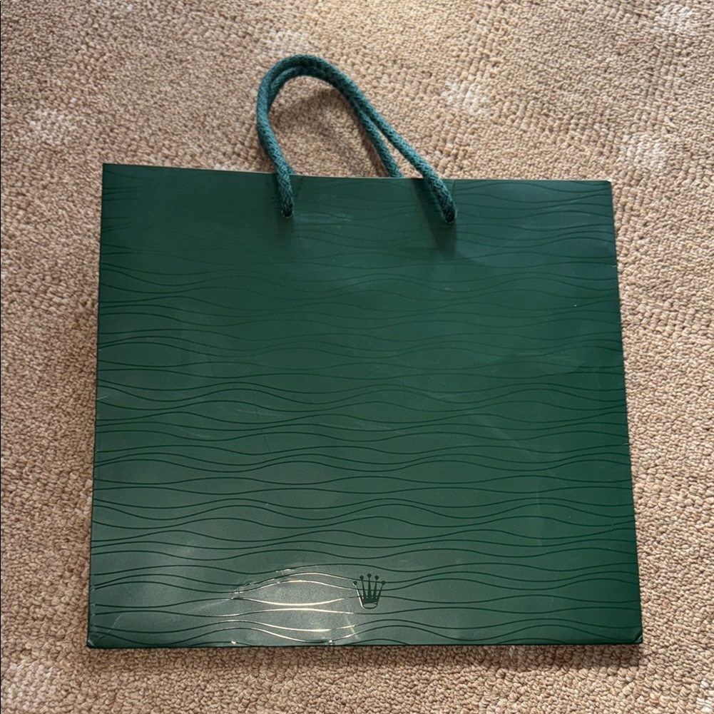 Rolex Green Wave Pattern Gift Bag